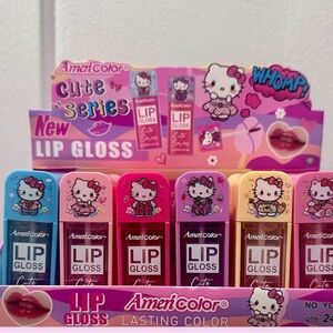 Hello Kitty Lip Gloss Set - Pink, Blue, Yellow, Orange